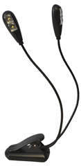 Music Stand Light Clip-On With Dual LED Lamps